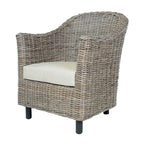 Fauteuil en rotin Kubu naturel/gris, une place