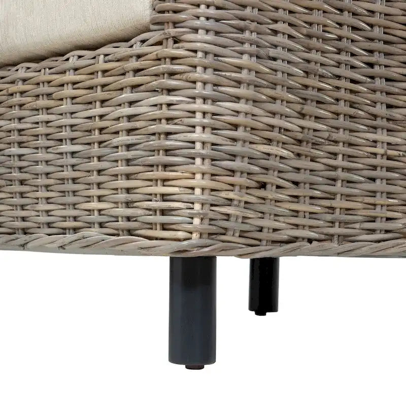 Fauteuil en rotin Kubu naturel/gris, une place