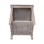 Table d'appoint en bois massif avec plateau en billot et étagère inférieure