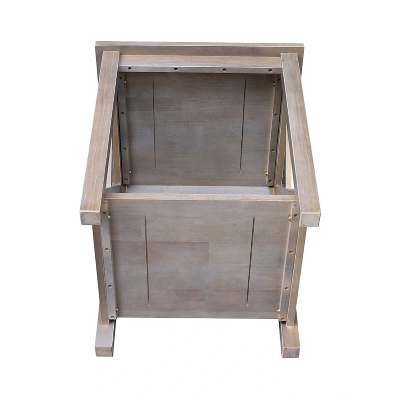 Table d'appoint en bois massif avec plateau en billot et étagère inférieure