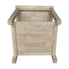 Table d'appoint en bois massif avec plateau en billot et étagère inférieure