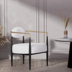 Fauteuil d'appoint Mid-Century avec piètement en fer – Velours ou similicuir