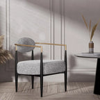 Fauteuil d'appoint Mid-Century avec piètement en fer – Velours ou similicuir