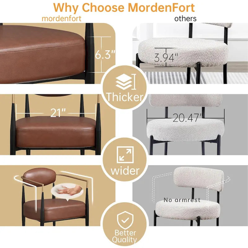 Fauteuil d'appoint Mid-Century avec piètement en fer – Velours ou similicuir