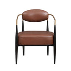 Fauteuil d'appoint Mid-Century avec piètement en fer – Velours ou similicuir