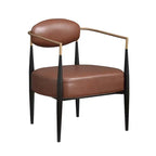 Fauteuil d'appoint Mid-Century avec piètement en fer – Velours ou similicuir