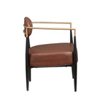 Fauteuil d'appoint Mid-Century avec piètement en fer – Velours ou similicuir