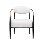 Fauteuil d'appoint Mid-Century avec piètement en fer – Velours ou similicuir