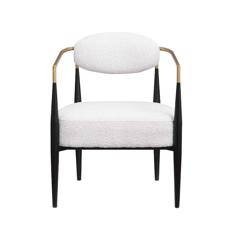 Fauteuil d'appoint Mid-Century avec piètement en fer – Velours ou similicuir