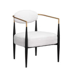 Fauteuil d'appoint Mid-Century avec piètement en fer – Velours ou similicuir