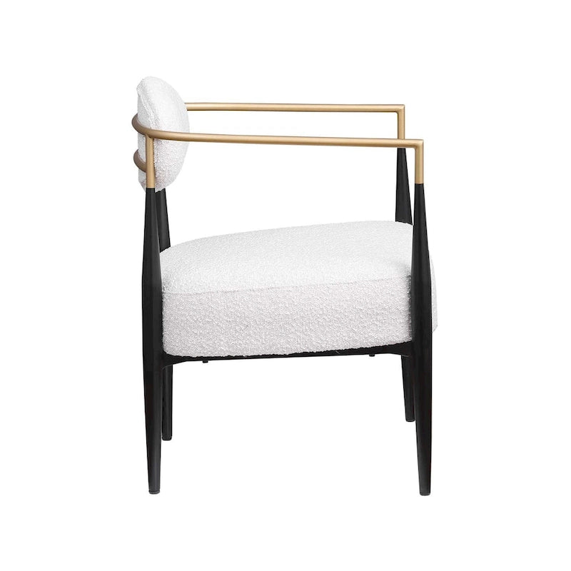 Fauteuil d'appoint Mid-Century avec piètement en fer – Velours ou similicuir