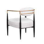 Fauteuil d'appoint Mid-Century avec piètement en fer – Velours ou similicuir
