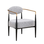 Fauteuil d'appoint Mid-Century avec piètement en fer – Velours ou similicuir