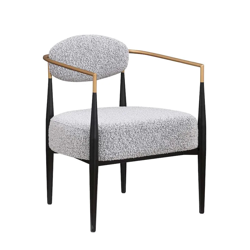 Fauteuil d'appoint Mid-Century avec piètement en fer – Velours ou similicuir