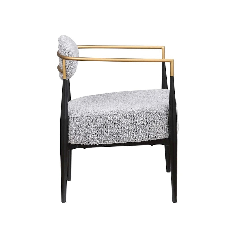 Fauteuil d'appoint Mid-Century avec piètement en fer – Velours ou similicuir