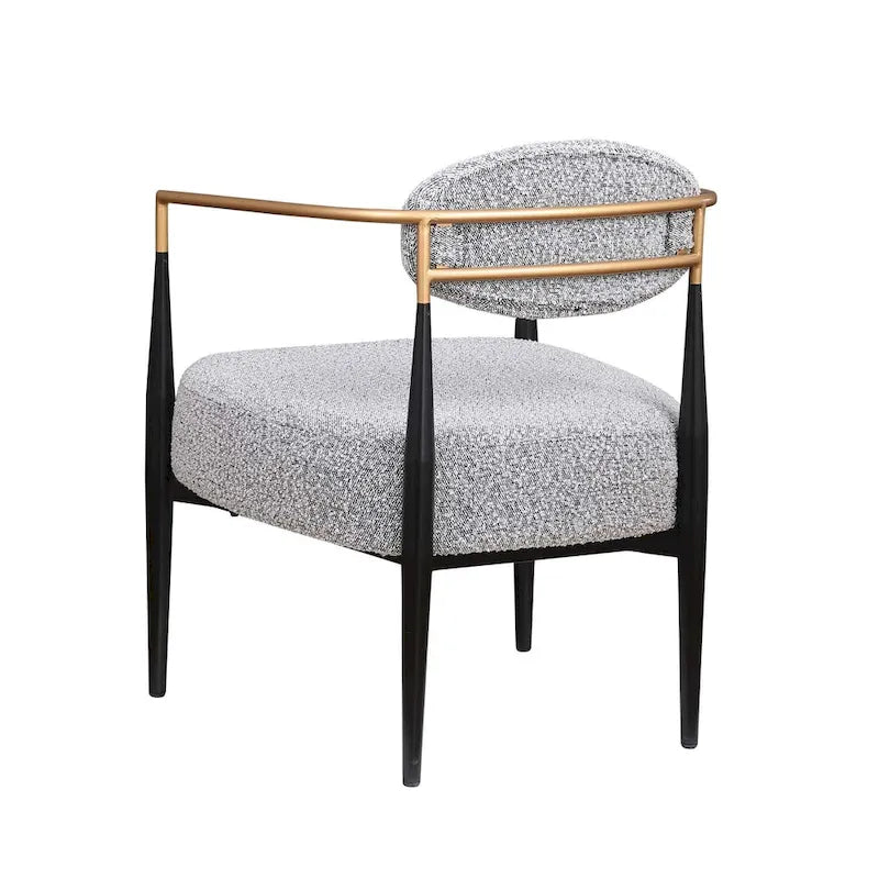 Fauteuil d'appoint Mid-Century avec piètement en fer – Velours ou similicuir