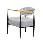 Fauteuil d'appoint Mid-Century avec piètement en fer – Velours ou similicuir
