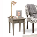 Table d'appoint carrée avec tiroir – Gris Ferme / Brun Selle / Brun Tabac