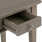 Table d'appoint carrée avec tiroir – Gris Ferme / Brun Selle / Brun Tabac