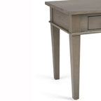 Table d'appoint carrée avec tiroir – Gris Ferme / Brun Selle / Brun Tabac