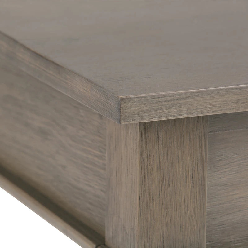 Table d'appoint carrée avec tiroir – Gris Ferme / Brun Selle / Brun Tabac