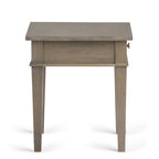 Table d'appoint carrée avec tiroir – Gris Ferme / Brun Selle / Brun Tabac