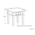 Table d'appoint carrée avec tiroir – Gris Ferme / Brun Selle / Brun Tabac
