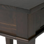 Table d'appoint carrée avec tiroir – Gris Ferme / Brun Selle / Brun Tabac