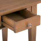 Table d'appoint carrée avec tiroir – Gris Ferme / Brun Selle / Brun Tabac