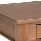 Table d'appoint carrée avec tiroir – Gris Ferme / Brun Selle / Brun Tabac