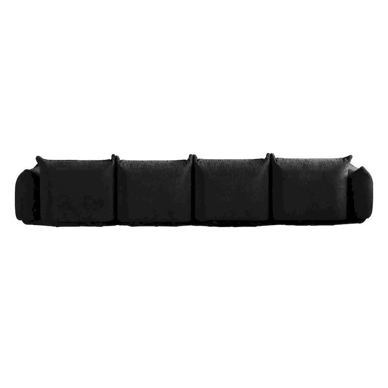 Canapé d'angle modulaire 4 places en forme de U en chenille avec 2 poufs