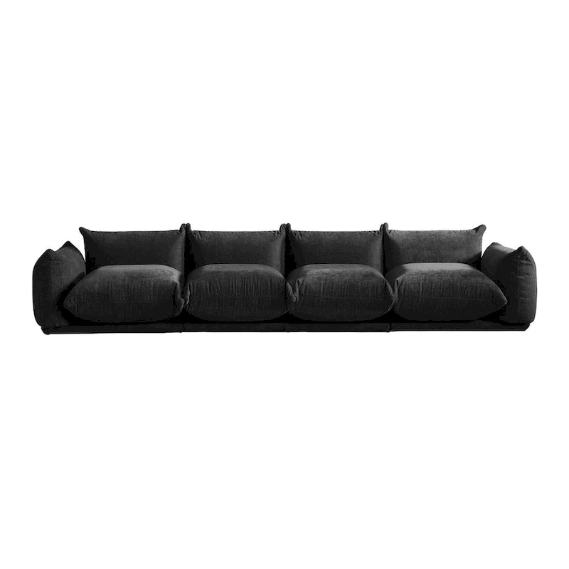 Canapé d'angle modulaire 4 places en forme de U en chenille avec 2 poufs