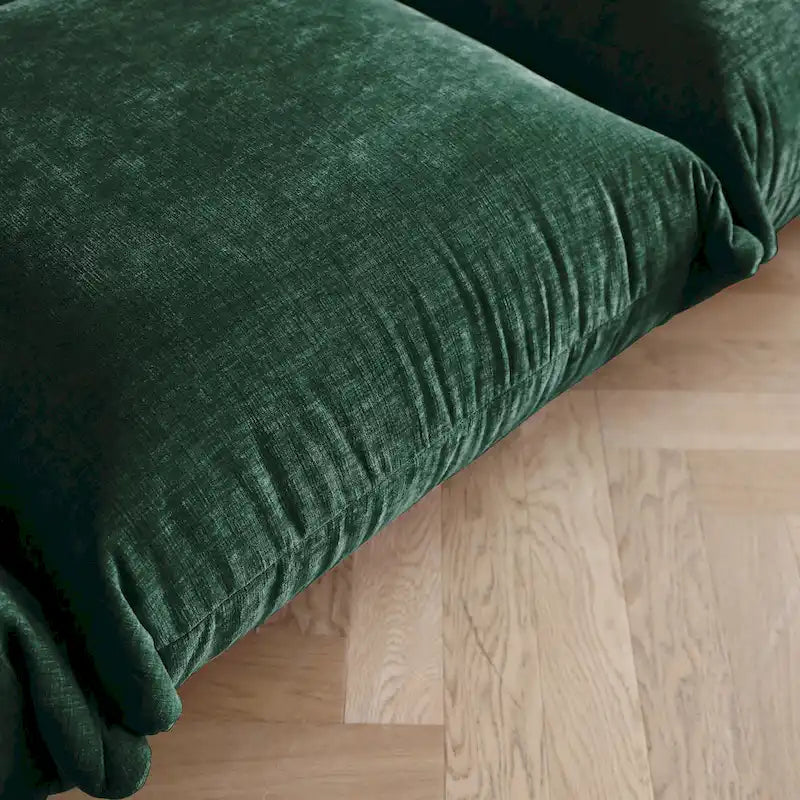 Canapé d'angle modulaire 4 places en forme de U en chenille avec 2 poufs