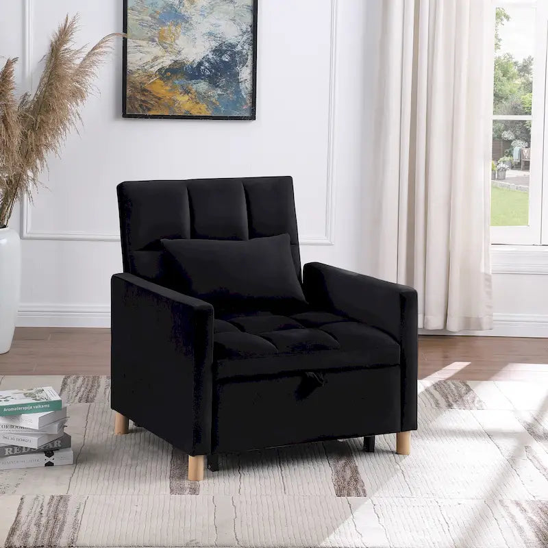 Fauteuil de couchage convertible 3-en-1 avec dossier réglable et oreiller