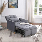 Fauteuil de couchage convertible 3-en-1 avec dossier réglable et oreiller