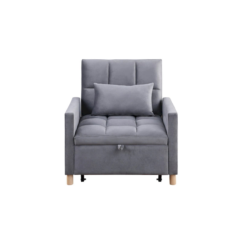 Fauteuil de couchage convertible 3-en-1 avec dossier réglable et oreiller
