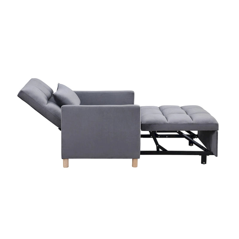 Fauteuil de couchage convertible 3-en-1 avec dossier réglable et oreiller