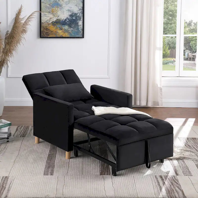 Fauteuil de couchage convertible 3-en-1 avec dossier réglable et oreiller
