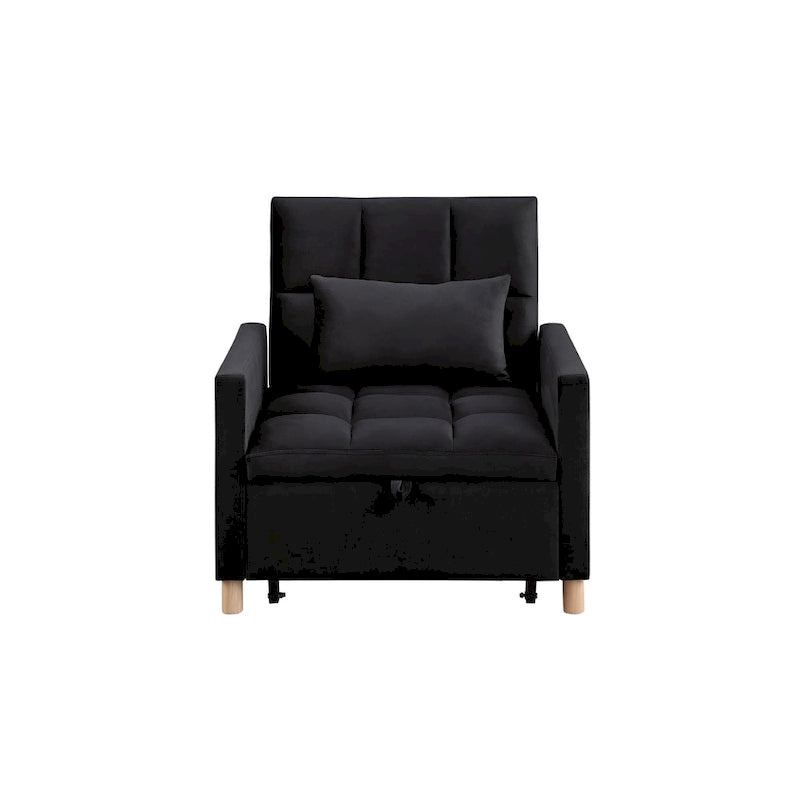 Fauteuil de couchage convertible 3-en-1 avec dossier réglable et oreiller
