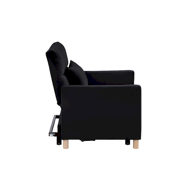 Fauteuil de couchage convertible 3-en-1 avec dossier réglable et oreiller