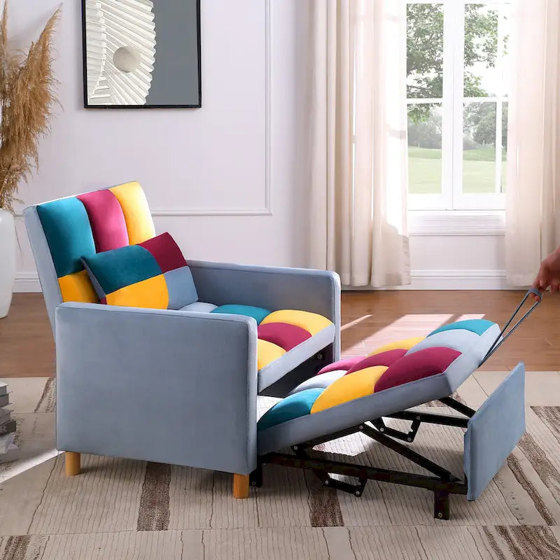 Fauteuil de couchage convertible 3-en-1 avec dossier réglable et oreiller