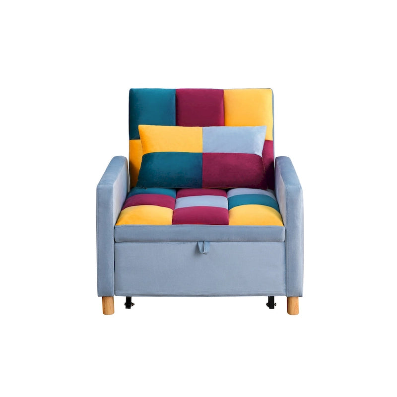 Fauteuil de couchage convertible 3-en-1 avec dossier réglable et oreiller