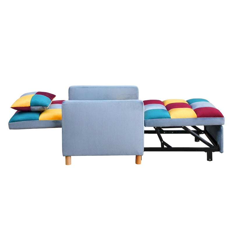 Fauteuil de couchage convertible 3-en-1 avec dossier réglable et oreiller