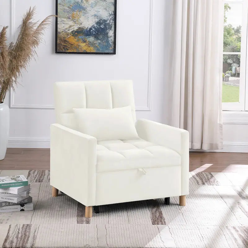 Fauteuil de couchage convertible 3-en-1 avec dossier réglable et oreiller