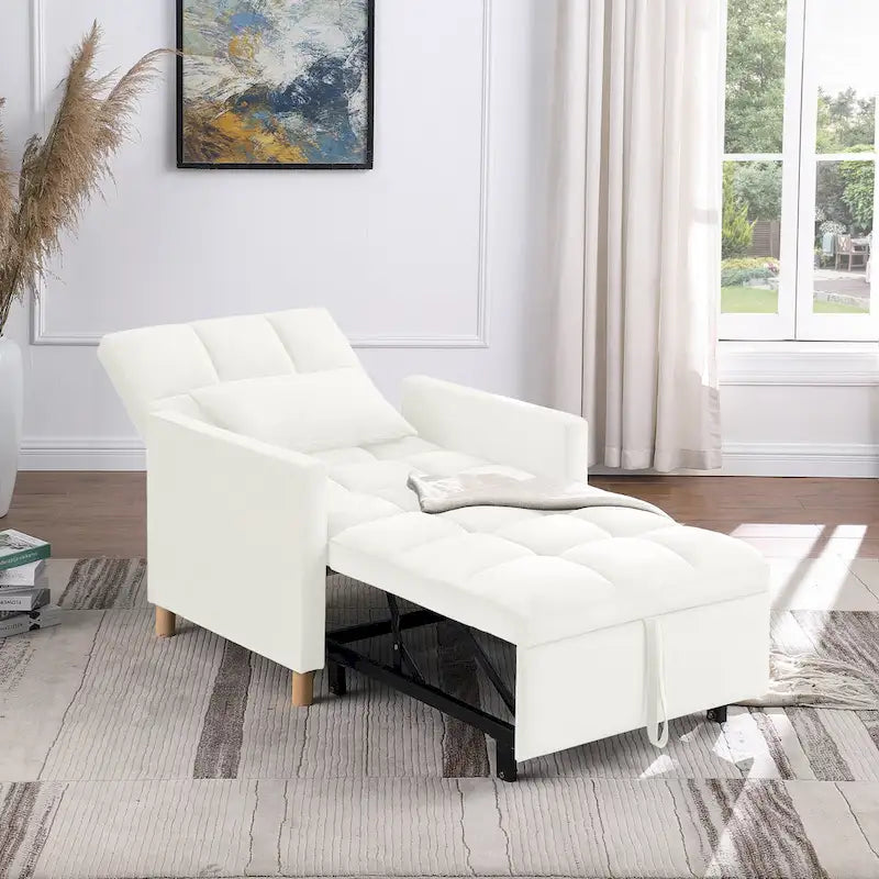 Fauteuil de couchage convertible 3-en-1 avec dossier réglable et oreiller