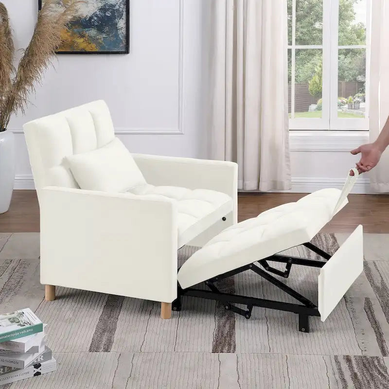 Fauteuil de couchage convertible 3-en-1 avec dossier réglable et oreiller