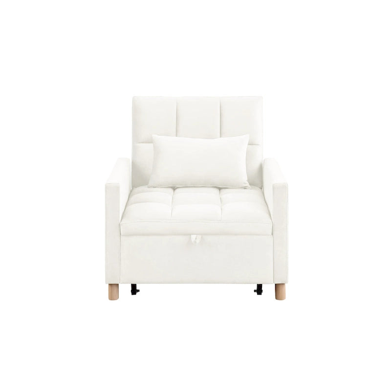 Fauteuil de couchage convertible 3-en-1 avec dossier réglable et oreiller