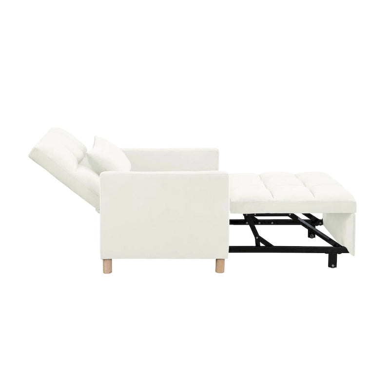 Fauteuil de couchage convertible 3-en-1 avec dossier réglable et oreiller