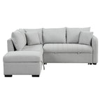 Canapé convertible d'angle de 209 cm avec ports USB et pouf de rangement