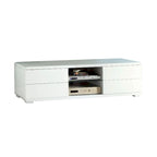 Meuble TV laqué brillant à 4 tiroirs